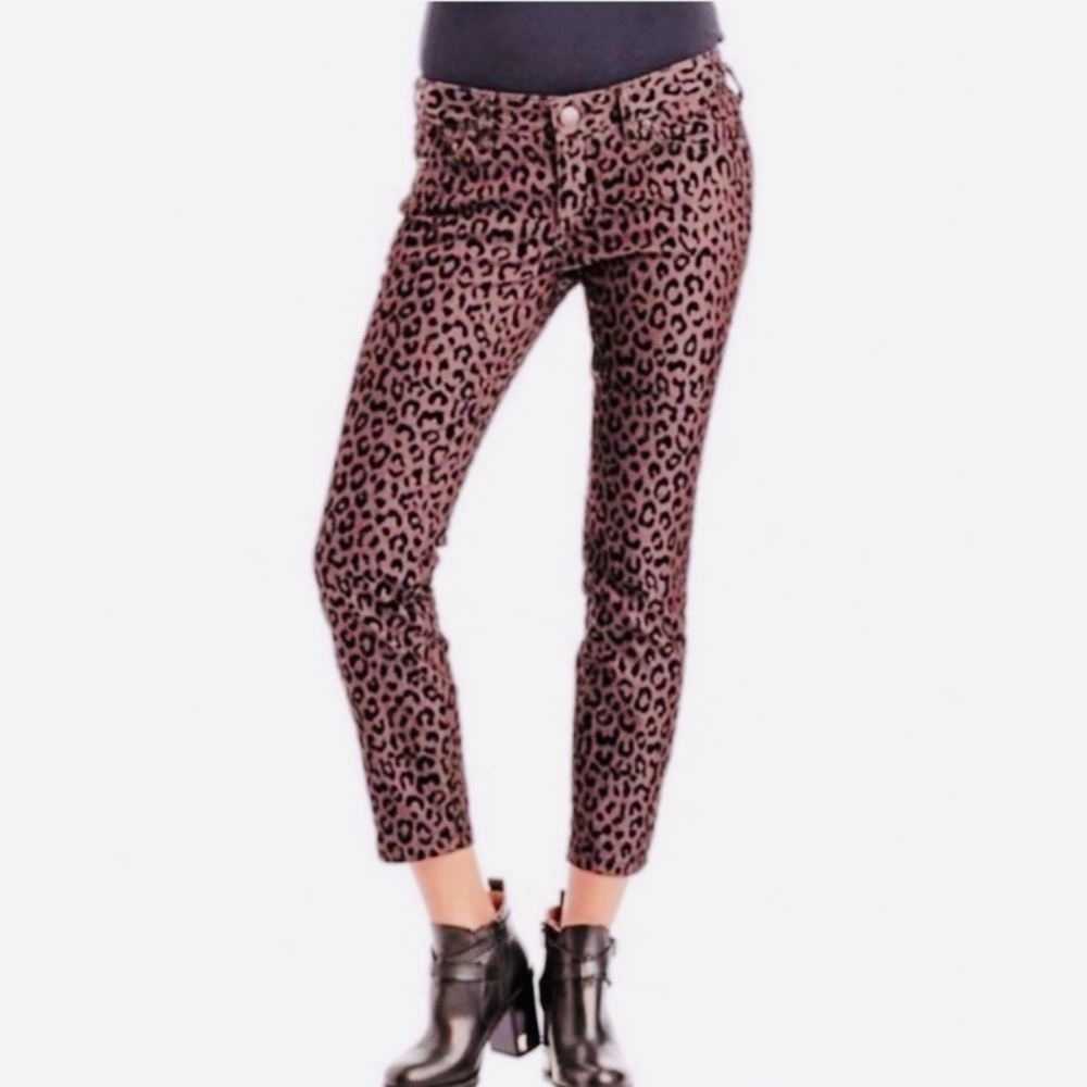 Free People Animal Print Skinny Jeans - Brown and Black